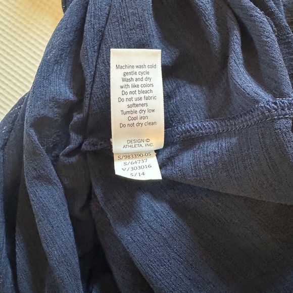 Athleta Breezy Racerback Sheer Tank Top Navy - Picture 4 of 5